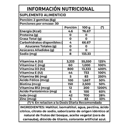 Biotina + Multivitaminico, Sabor Berries, 60 gomitas