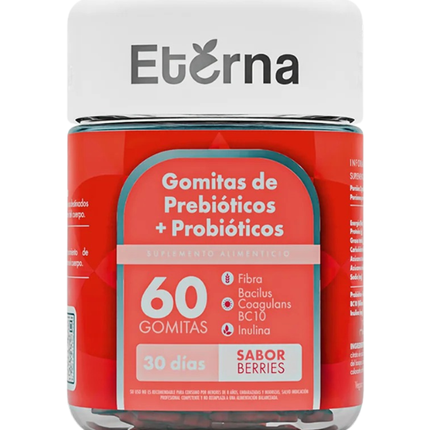 Probioticos + Prebioticos, Sabor Berries, 60 gomitas
