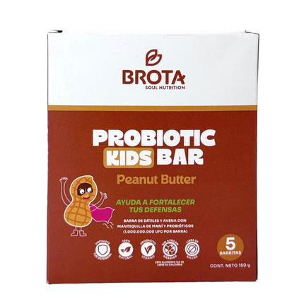 Pack De 5 barras Probiotic Kids Bar, Sabor Mantequilla De Mani