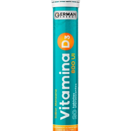 Vitamina D3 800 UI, Sabor Manzana, 20 tab.