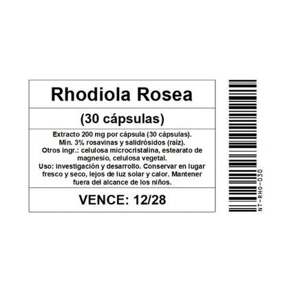 Rhodiola Rosea, Concentracion, 30 caps.