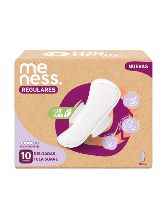Toallas Higiénicas Regulares Biodegradables, 10 un