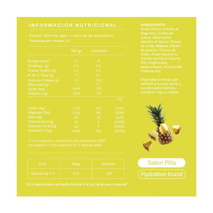 Electrolitos En Polvo, Sabor Piña, 30 Sticks