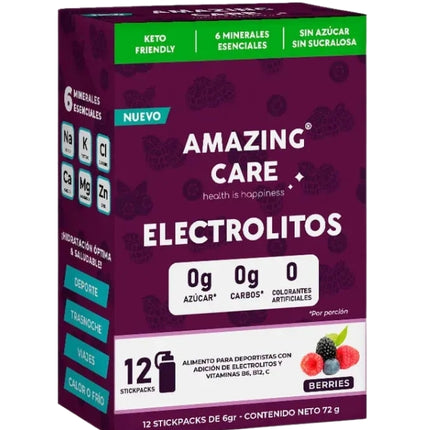 Electrolitos En Polvo, Sabor Berries, 12 Sticks