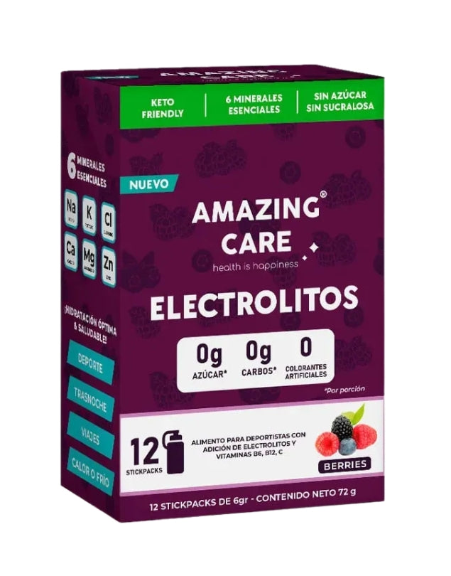 Electrolitos En Polvo, Sabor Berries, 12 Sticks