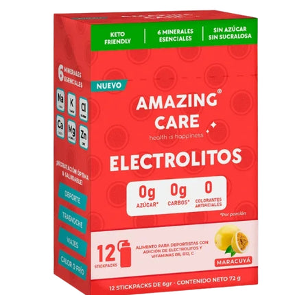 Electrolitos En Polvo, Sabor Maracuya, 12 Sticks
