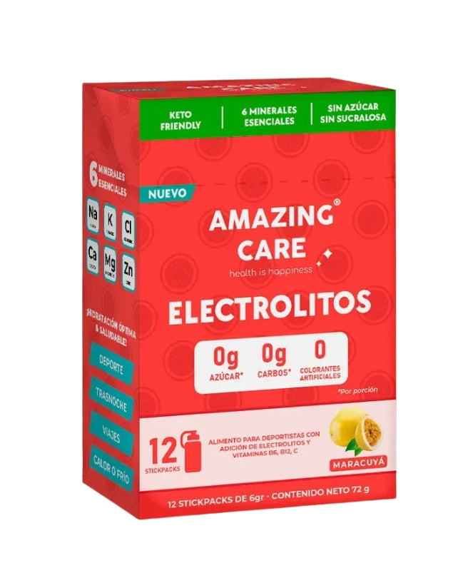 Electrolitos En Polvo, Sabor Maracuya, 12 Sticks