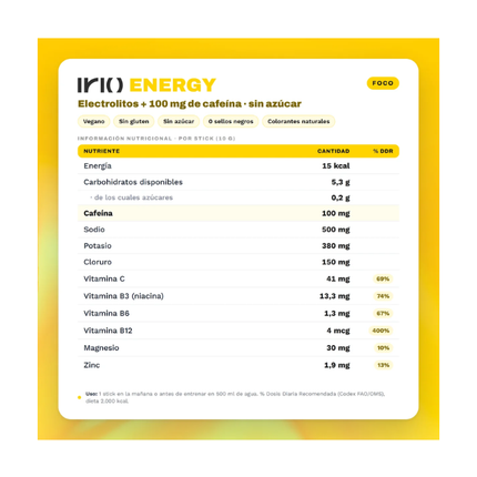 Irio Energy, Sabor Tropical, 14 Sachets