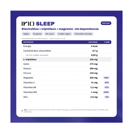 Irio Sleep, Sabor Naranja, 14 Sachets