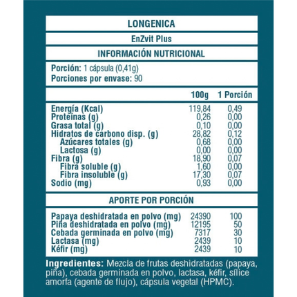 EnZvit Plus, Apoyo Digestivo, 90 caps