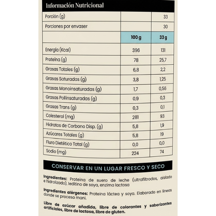 Proteina Whey, Sabor Natural, 1kg