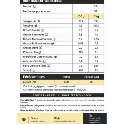 Proteina Whey, Sabor Vainilla, 1kg