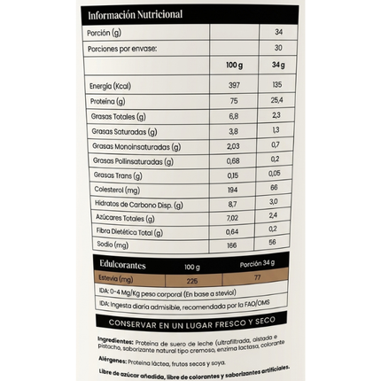 Proteina Whey, Sabor Pistacho, 1kg