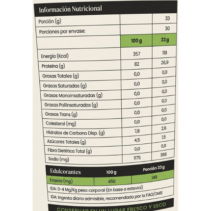 Proteina Plant Based Vegana, Sabor Vainilla, 1kg