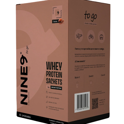 Proteina Whey, Sabor Cacao, 10 sachets