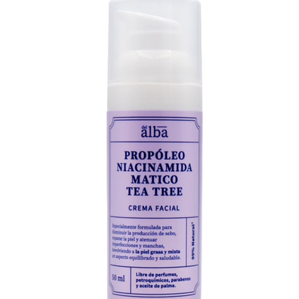 Crema Facial, Propoleo, Matico, Nam y Tea Tree, 50ml