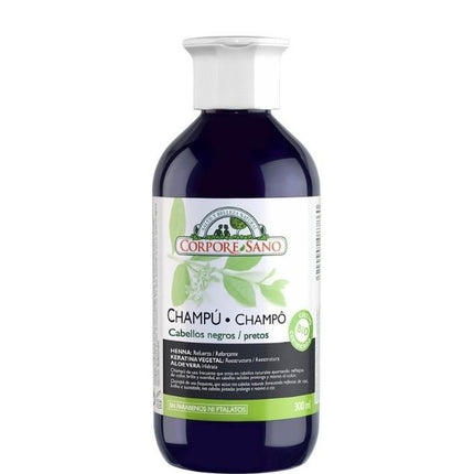 Champú Henna para Cabellos Negros, 300 ml