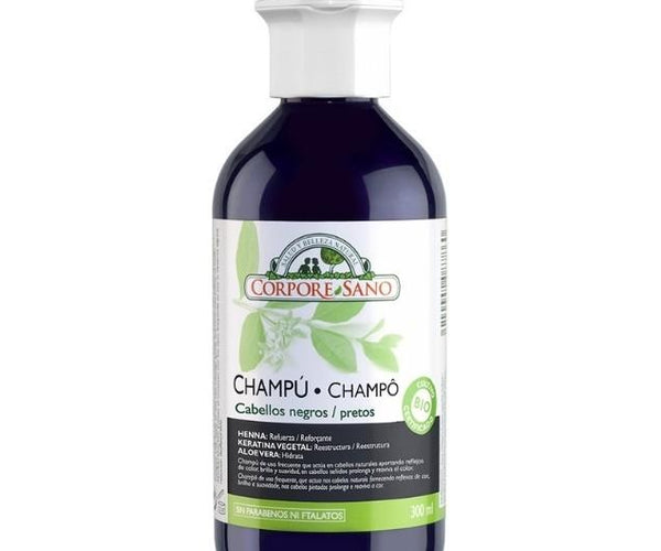 Champú Henna para Cabellos Negros, 300 ml