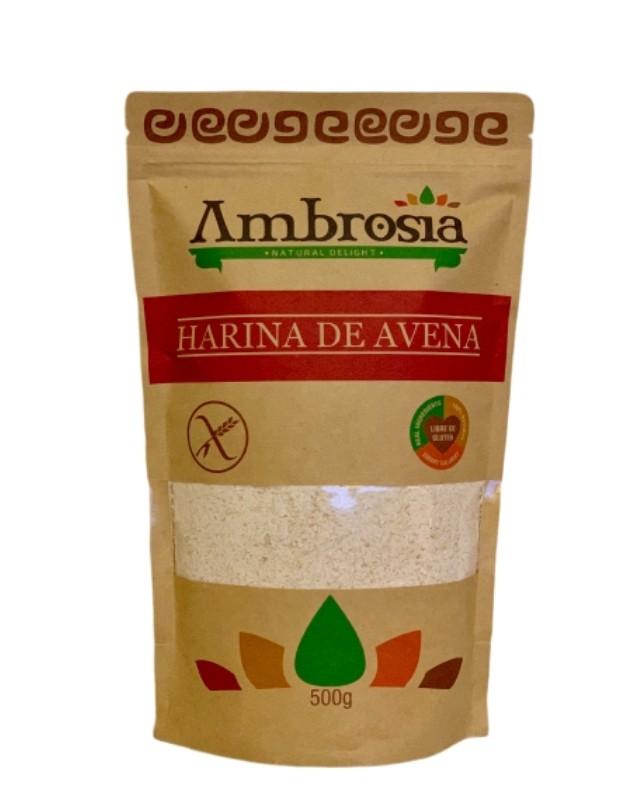 Harina de Avena Integral, sin Gluten, 500 g, Ambrosia –
