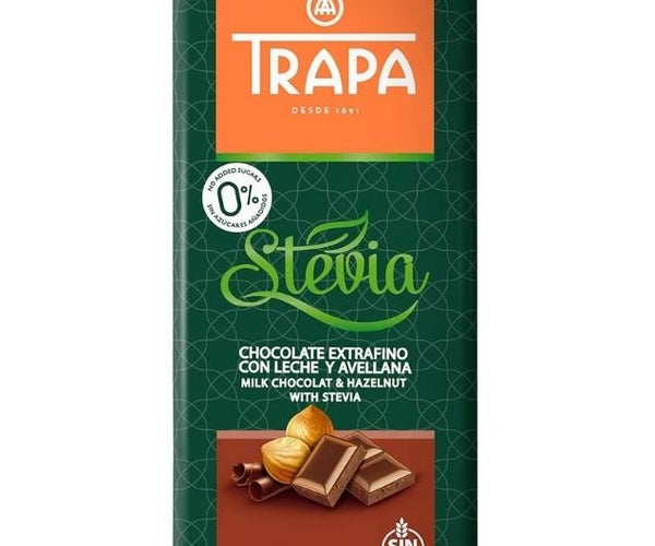 Chocolate Trapa Stevia Milk y Avellanas, 75 g