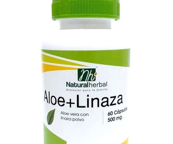 Aloe + Linaza 60 Cápsulas 500 Mg.