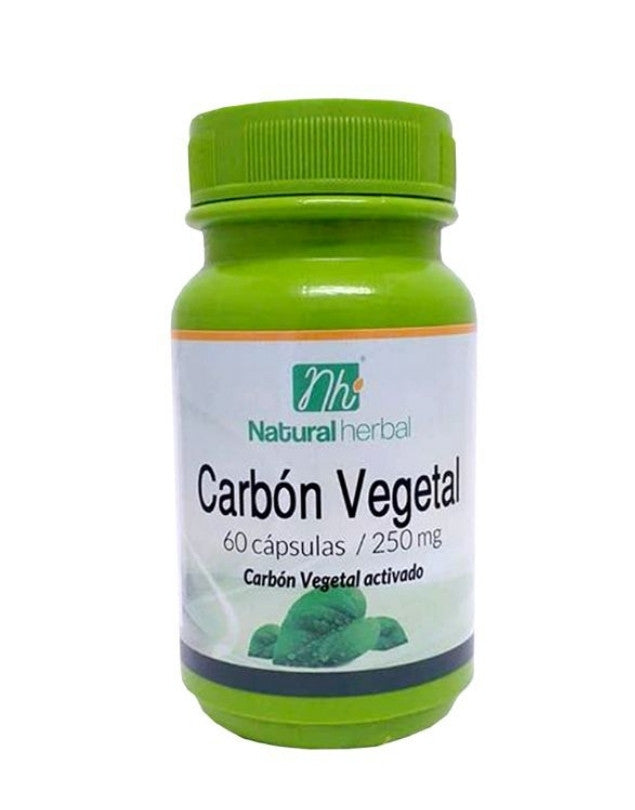 Carbón Vegetal, 250 mg, 60 cápsulas, NaturalHerbal –