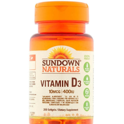 Vitamina D3, 400 UI, 200 Softgels