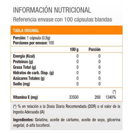 Vitamina E 400 UI, 100 softgels