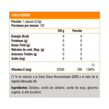 Vitamina E 400 UI, 100 softgels