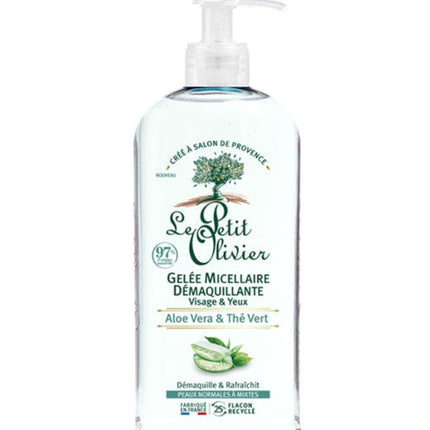 Gel Micelar Desmaquillante Waterproof Aloe Té Verde, 400 ml.